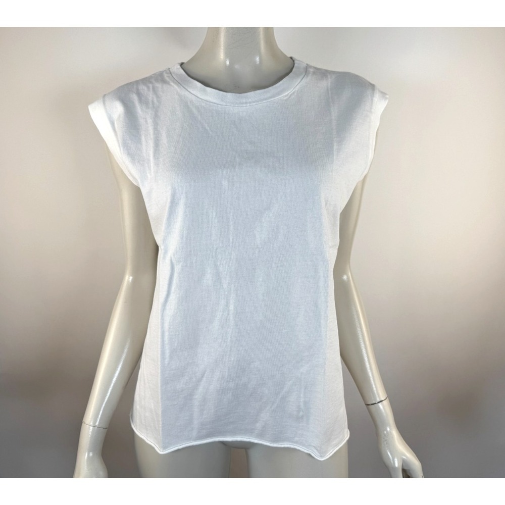 Frank & Eileen Aiden Vintage Muscle Tee Women L Crew Neck Stretch Cotton White